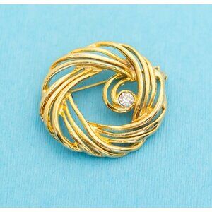 Vintage Elven Spiral Diamond Brooch - N2